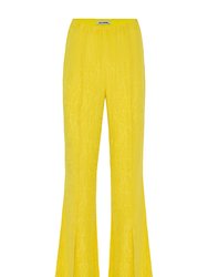 Jacquard Flare Pants - Yellow