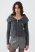 Knit Cardigan with Metal Seal Detail - Gray