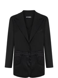 Lapel Collar Jacket - Black