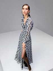 Lapel Collar Slit Dress