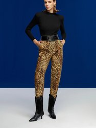 Leopard Print Slouchy Pants - Multi-Colored