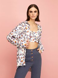 Leopard Print Twin Set Shirt - Multi-Colored