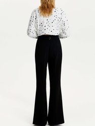 Loose-Fitting Flare Pants - Black