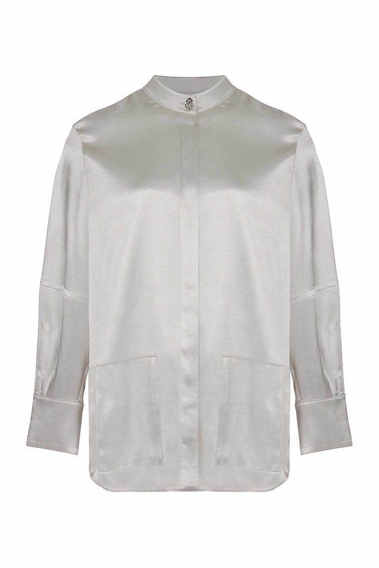 Mandarin Collar Shirt (Final Sale) - Gray