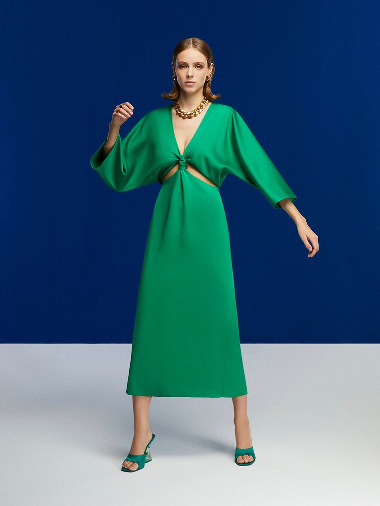 Midi Dress With Knot