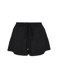 Mini Linen Shorts - Black - Black