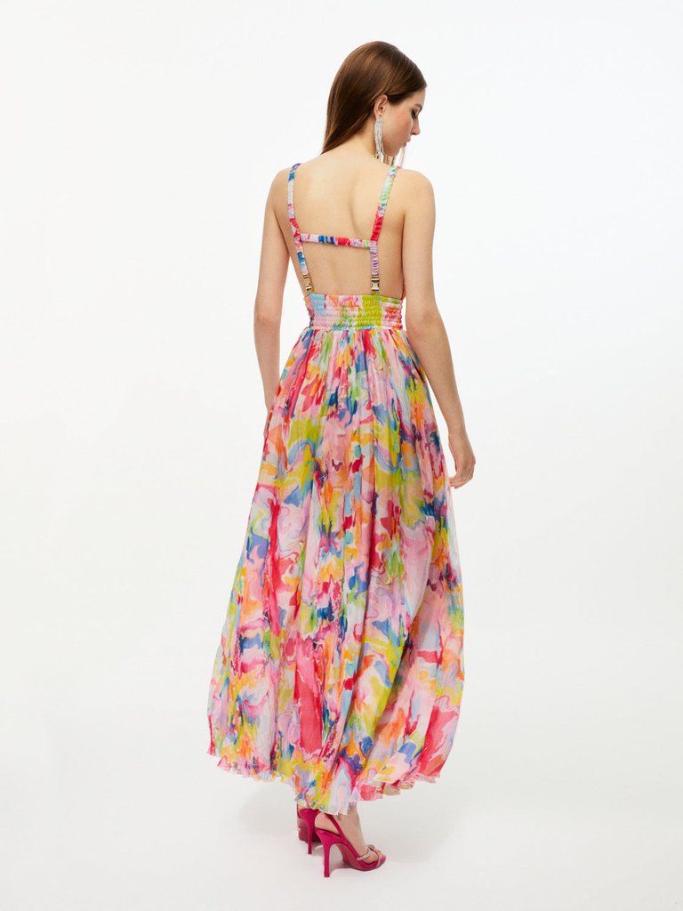 Open Back Printed Dress