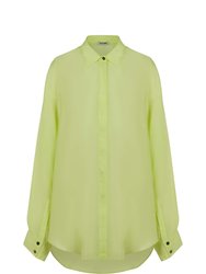 Oversized Cuffed Shirt - Lime Green