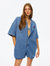 Oversized Denim Jumpsuit - Blue