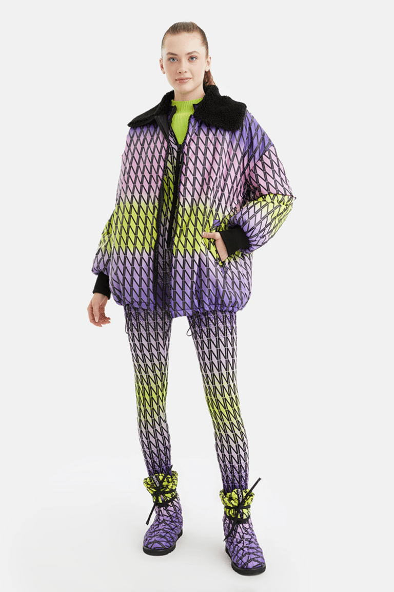 Oversized Puffer Coat - Multi-Colored