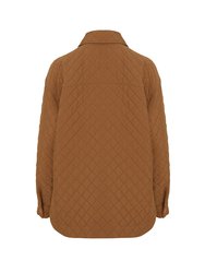 Oversized Quilted Jacket - Camel