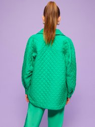 Oversized Quilted Jacket - Green