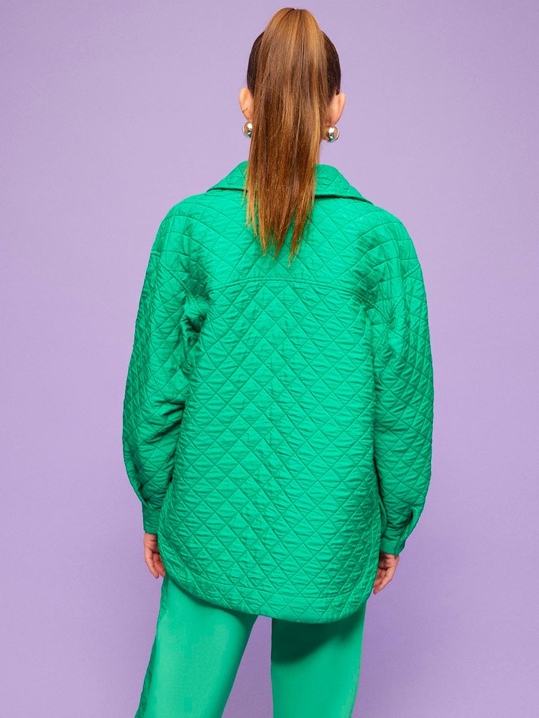 Oversized Quilted Jacket - Green