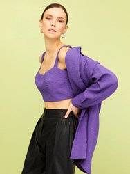 Oversized Twin Set Shirt - Purple