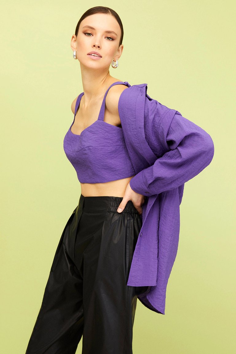 Oversized Twin Set Shirt - Purple