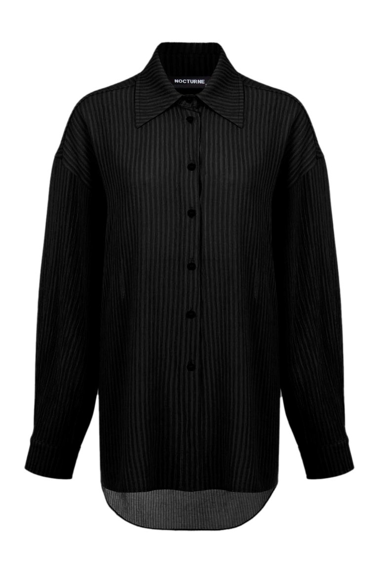 Oversized Twin Set Shirt - Black
