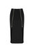 Pencil Skirt With Zipper Design - Black