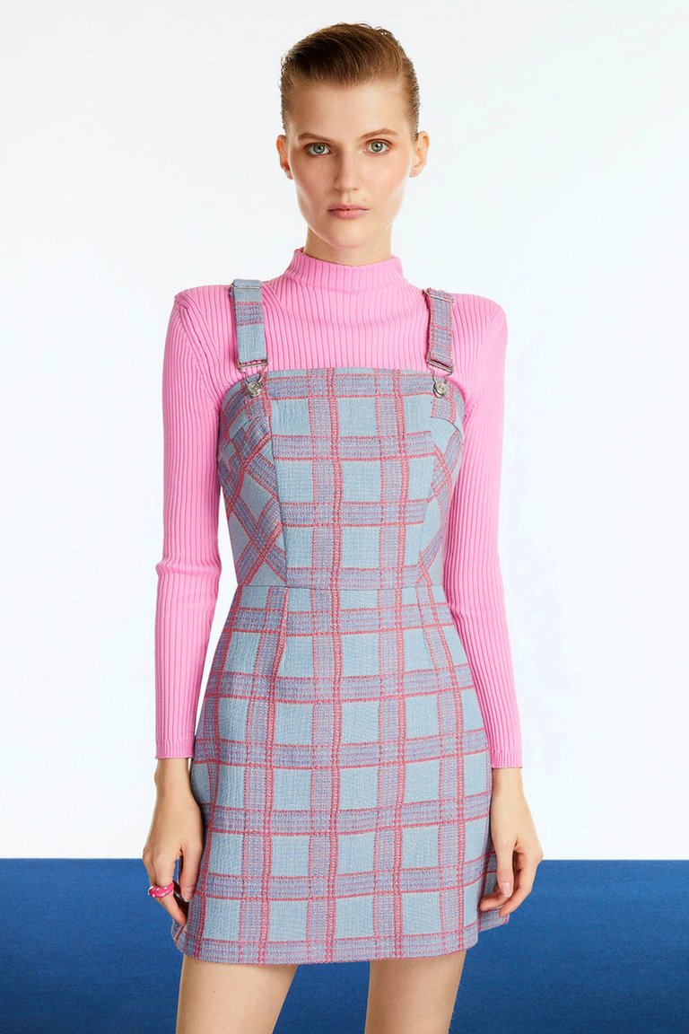 Plaid Overall Dress