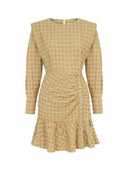 Plaid Shoulder Pad Mini Dress