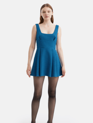Pleated Mini Dress - Blue