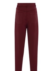 Pleated Slouchy Pants - Burgundy