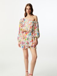 Printed Flowy Dress - Multi-Colored