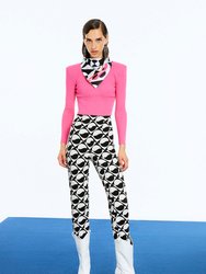 Printed High-Waisted Pants - Multi-Colored