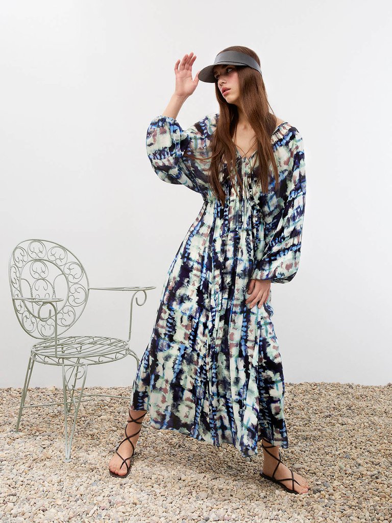 Printed Long Dress - Multi-colored