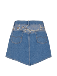 Printed Mini Jean Skirt