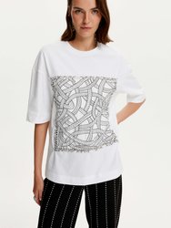Printed Oversize T-Shirt - White