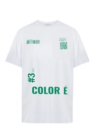 Printed Oversized T-Shirt - Blue - Green