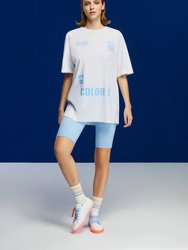 Printed Oversized T-Shirt - Blue - Blue