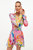 Printed Sequined Mini Dress - Multi-Colored