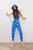 Printed Slouchy Pants - Royal Blue