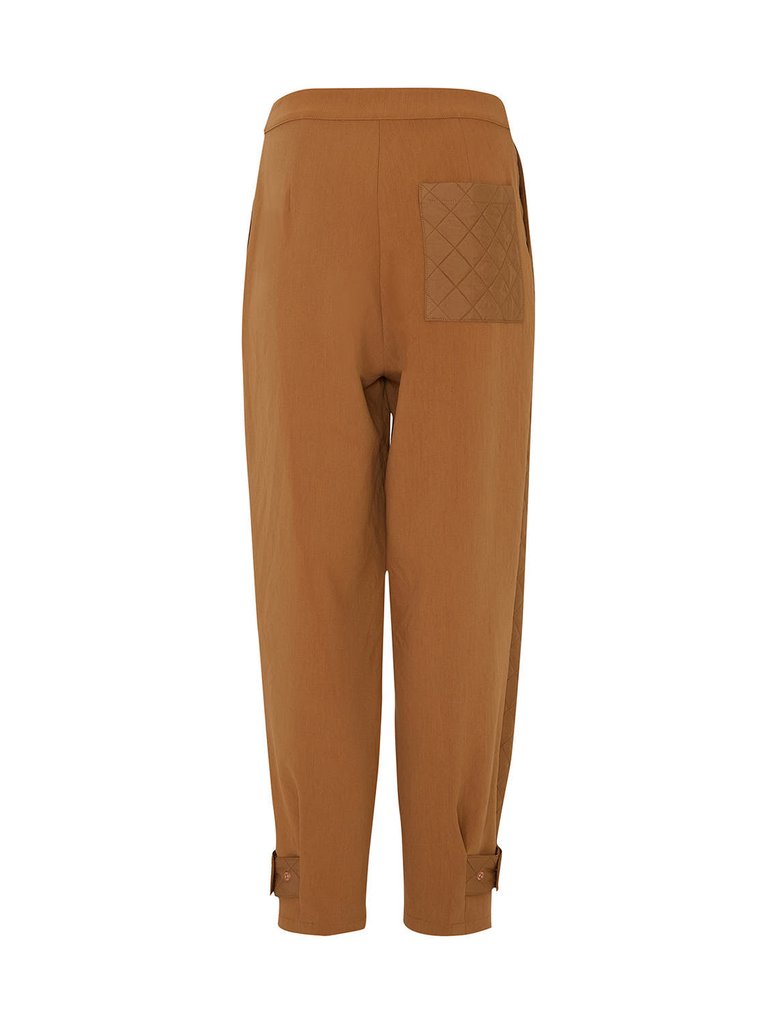 Quilted Jogging Pants - Camel