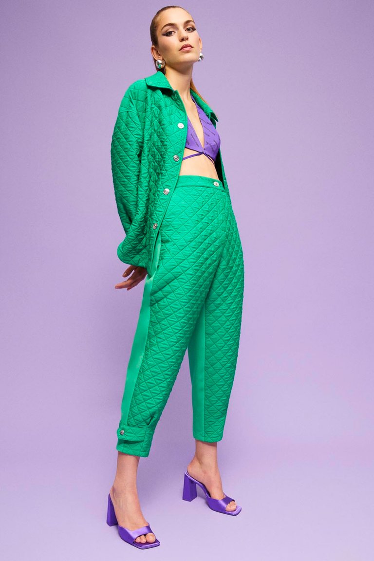 Quilted Jogging Pants - Green