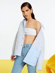 Quilted Oversized Shirt Jacket - Multi-colored
