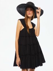 Ruffled Mini Dress - Black