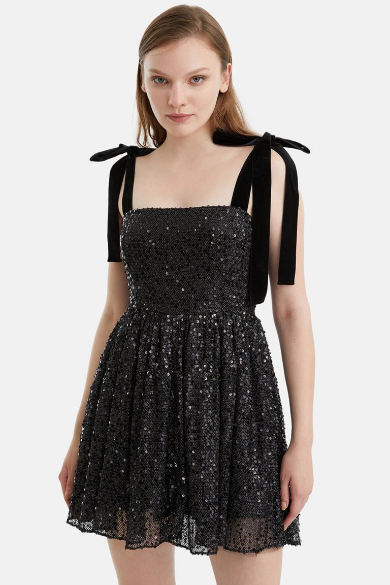 Sequined Flowy Mini Dress