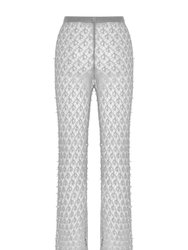 Shimmering Threaded Mesh Pants - Grey
