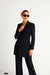 Shoulder Pad Double-Breasted Blazer - Navy Blue - Navy Blue