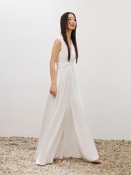 Shoulder Pad Maxi Dress - White