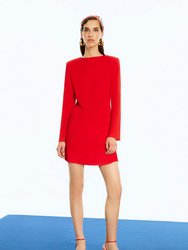 Shoulder Pad Mini Dress - Red