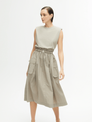 Shoulder Pad Trim Dress - Mink