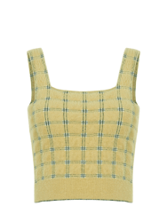 Soft Textured Plaid Crop Top