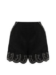 Stone Detailed Shorts - Black