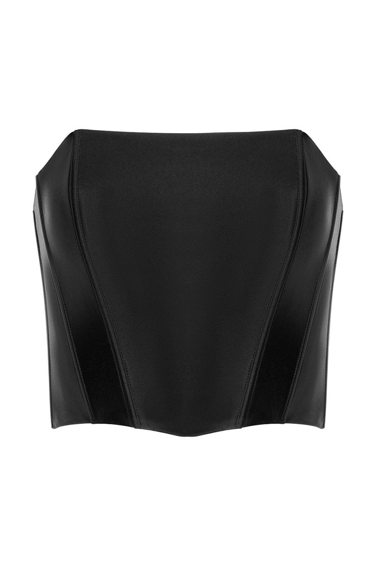 Strapless Crop Top - Black