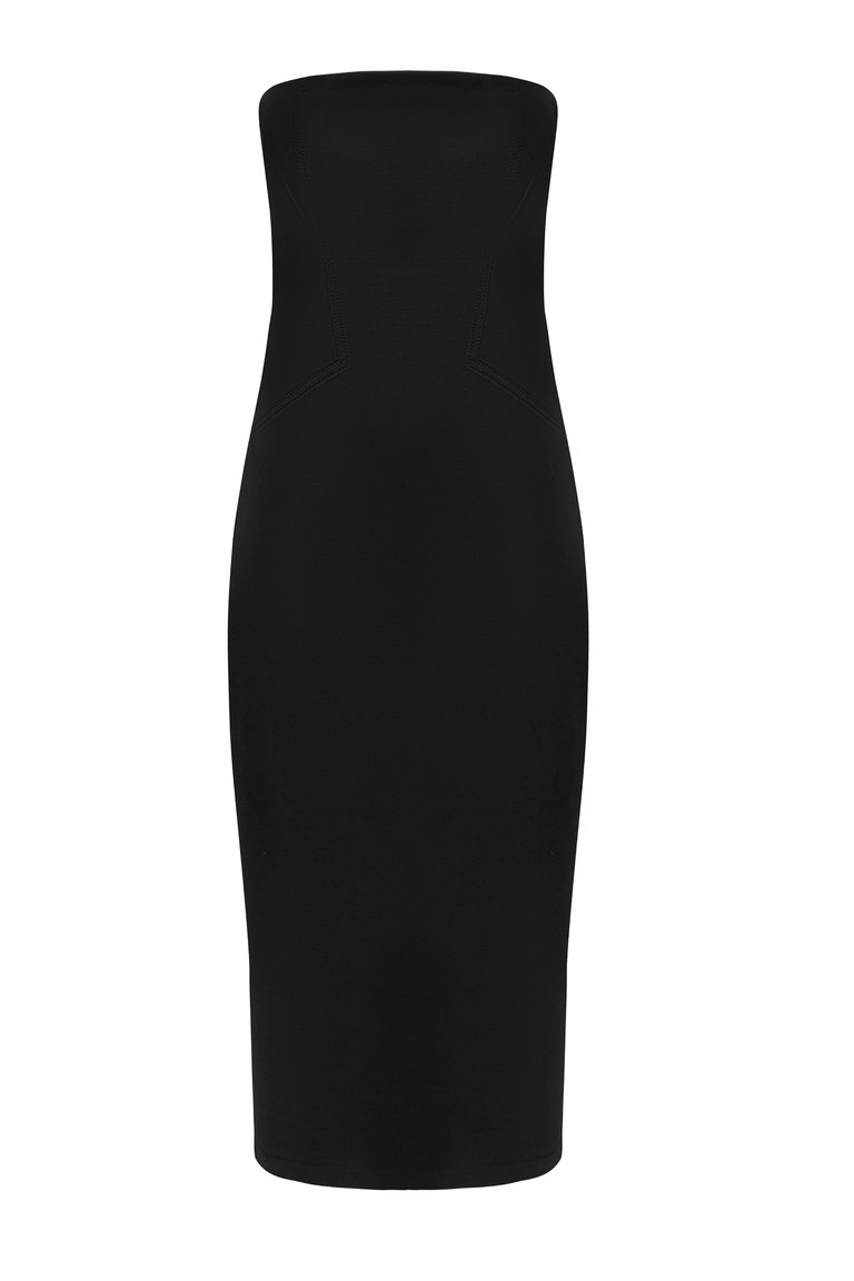 Strapless Midi Dress - Black
