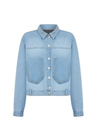 Studded Jean Jacket - Ice Blue