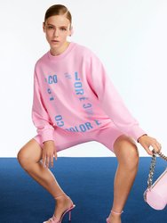 Text Oversized Sweatshirt - Pink